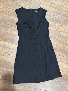 Cynthia Rowley Black Sleeveless Mini Dress with Patch Pockets